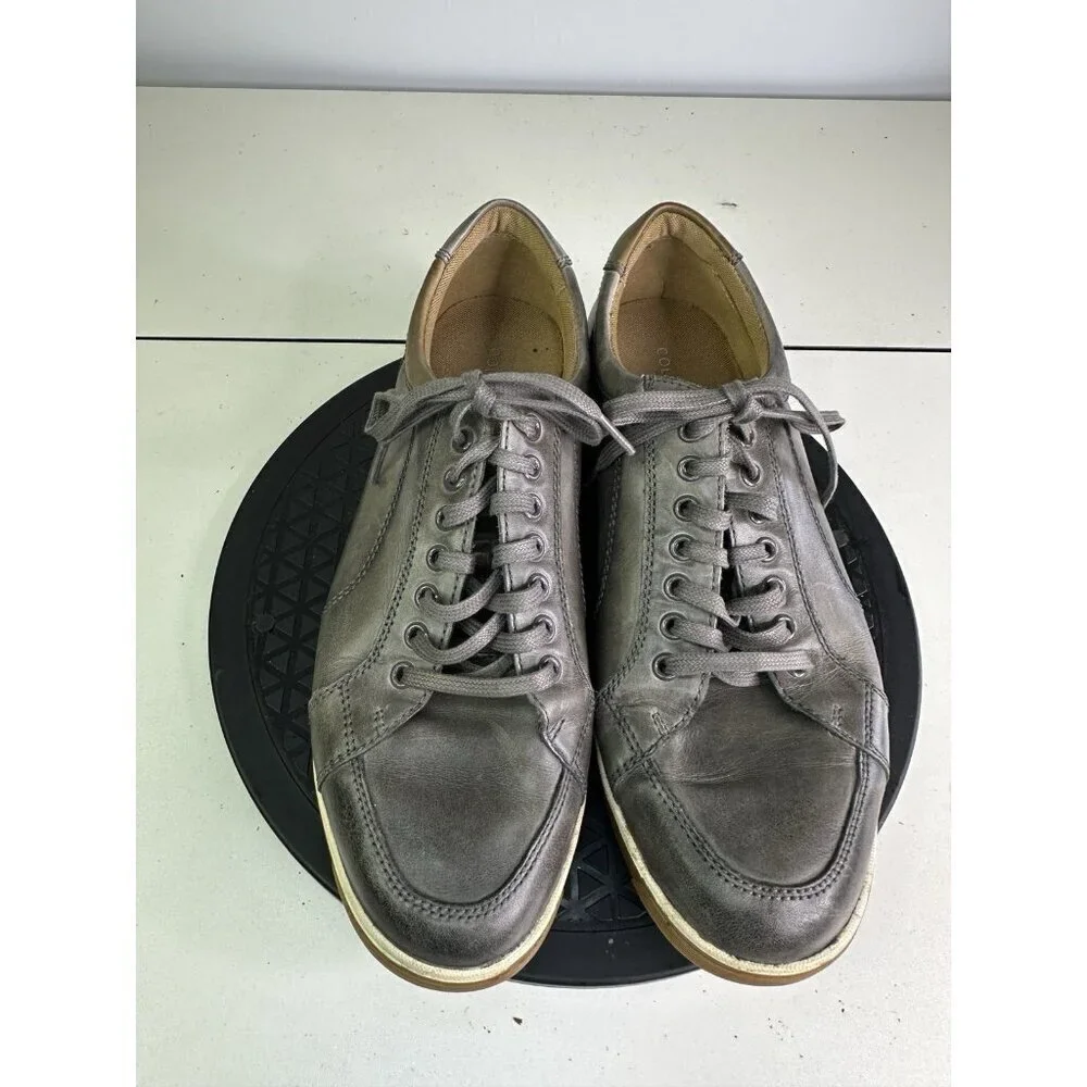 Cole Haan Shoes Mens 9.5 M Vartan Sneakers Gray Leather Lace Up Low Top C21802